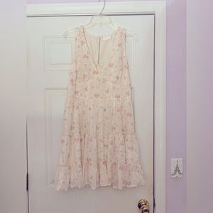Altar’d State Mini White Floral Dress (Size XL)